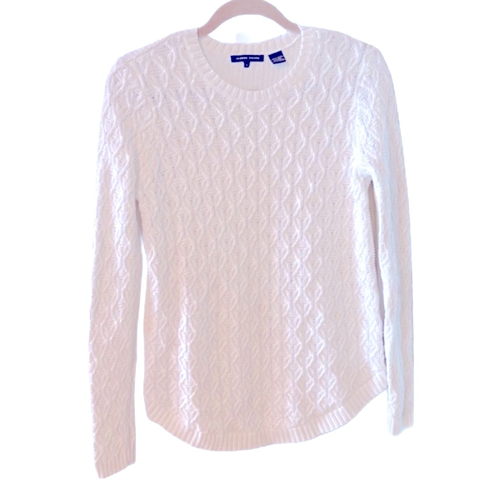 Jeanne Pierre Women’s Crewneck 100% Cotton Fisherman Cable-Knit Sweater - Small - Picture 2 of 5